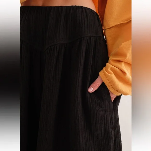 31 Gauze Shirring Detailed Wide Pants - Picture 5 of 6